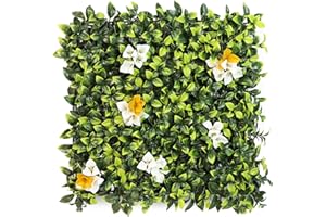 LadyRosian 8PCS 20" X 20" Artificial Boxwood Topiary Hedge Plant Grass Backdrop Wall UV Protection Indoor Outdoor Privacy Fence Home Decor Backyard Garden Decoration Greenery Walls