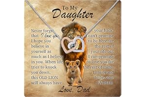 LARVINCY Valentines Day Gifts For Daughters From Dad, To My Daughter Necklace From Dad With Heartfelt Message & Elegant Box, Father Daughter Gifts From Dad, Father Daughter Necklace, Birthday Gift for Daughter