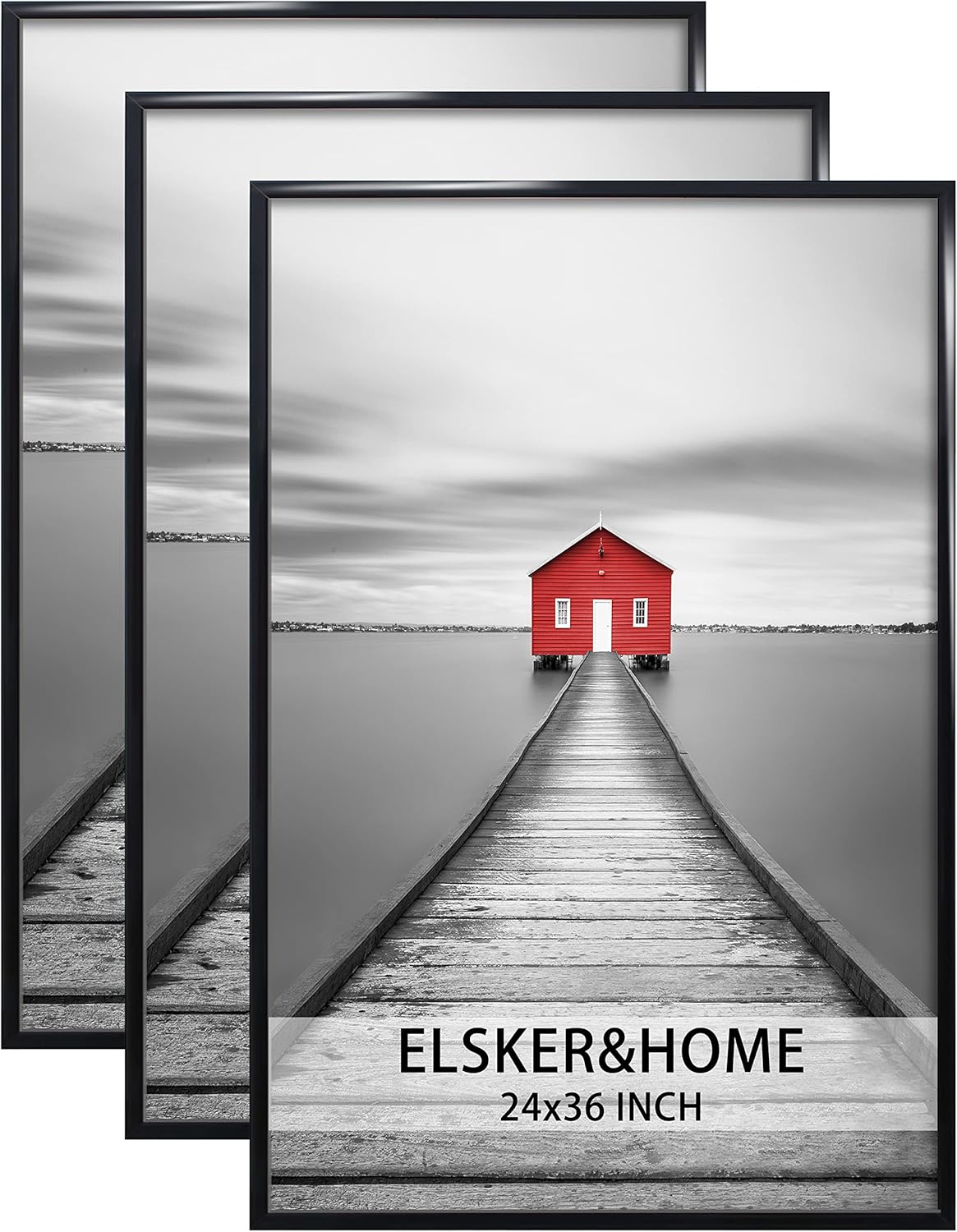 Photo Albums, Frames & Accessories - ELSKER&HOME 24x36 Poster Frame 3 Pack, Black Picture Frame for Horizontal or Vertical Wall Mounting, Durable and Scratch-proof