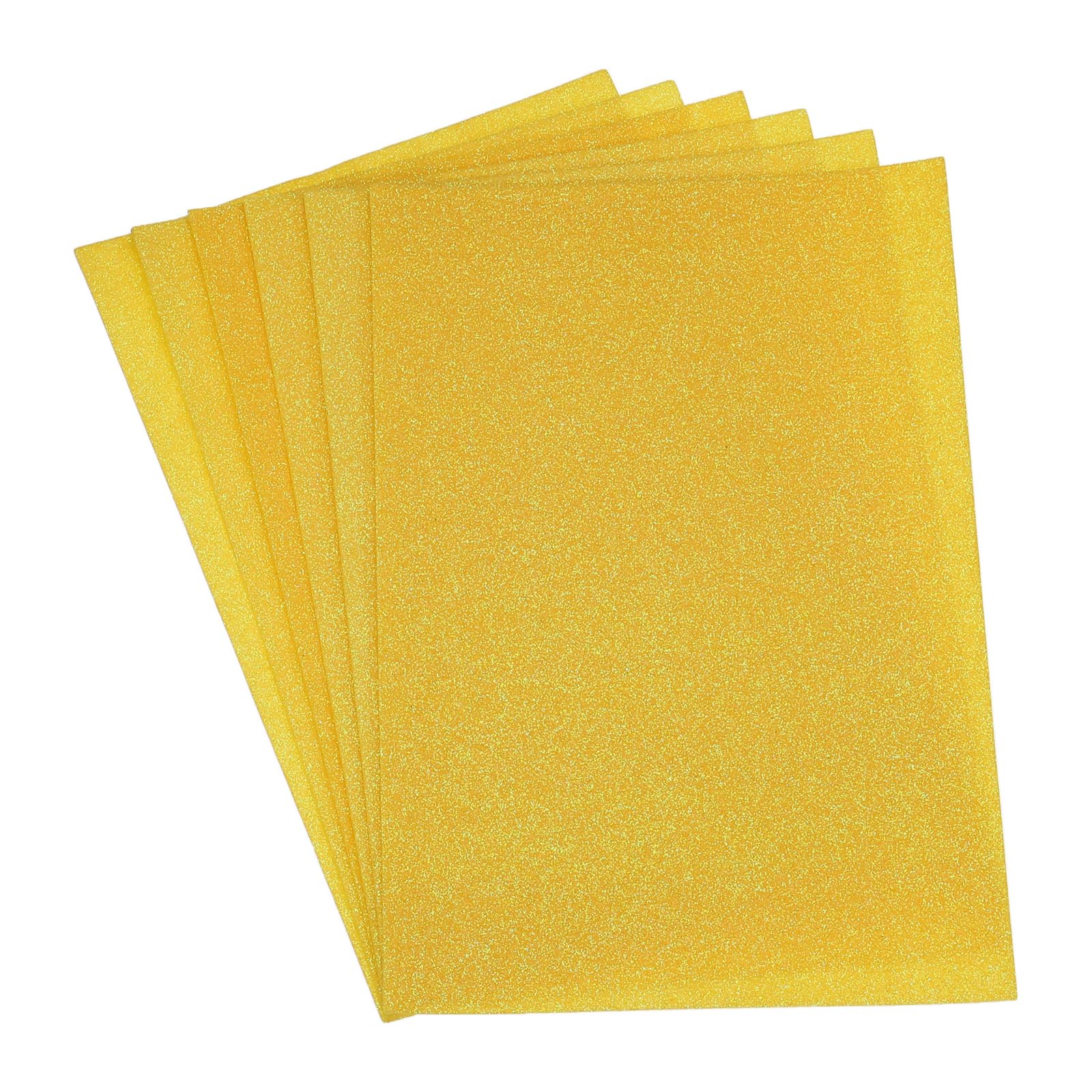 Rebower Glitter Soft Felt Fabric Sheets Acrylic Craft Sheets [for DIY Craft Hobby Hair Bow Costumes Decorations] - 11.8 x 7.8 Inch/Yellow / 6PCS