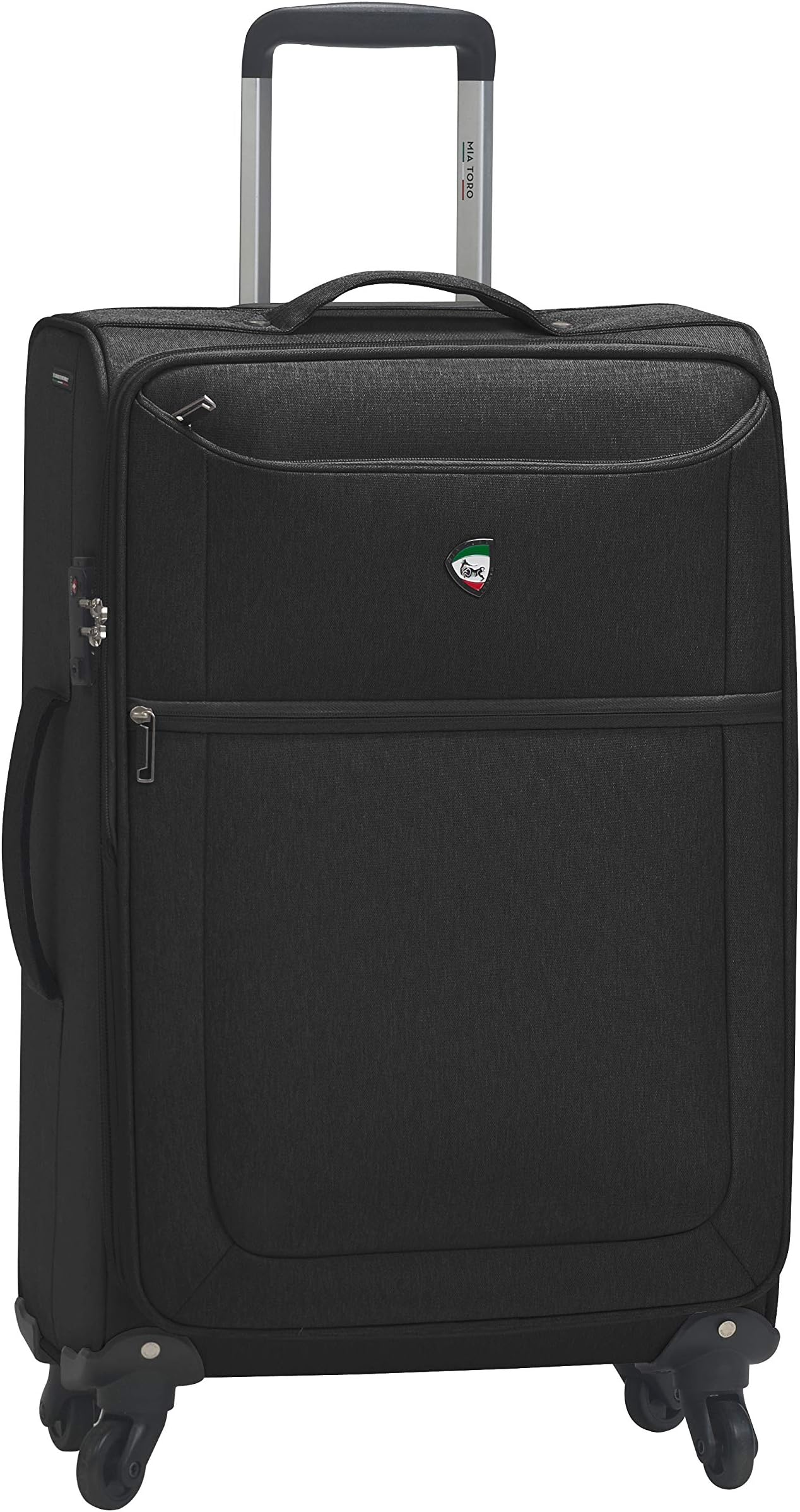 Mia Toro Italy Aosta Softside 28 Inch Spinner Luggage, Black