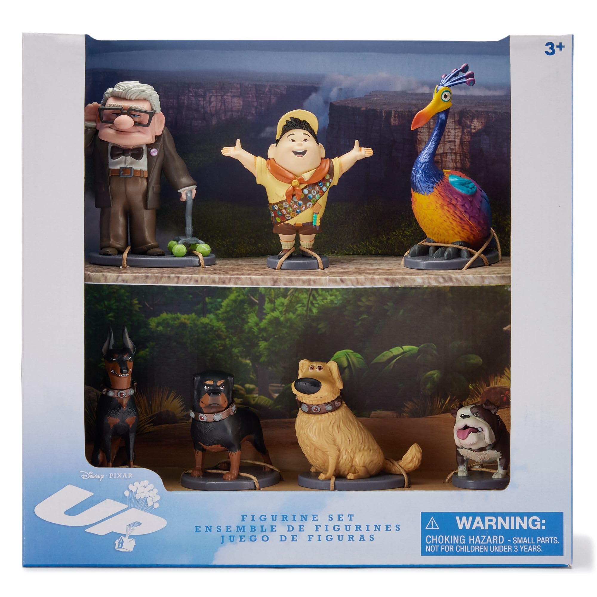 Disney Store Official Up (Pixar) Figure Set, 7 Toys Including Carl Fredricksen, Ellie, Russell, Kevin, Dug, Alpha, Beta and Gamma, Suitable for Age 3+ — image 1