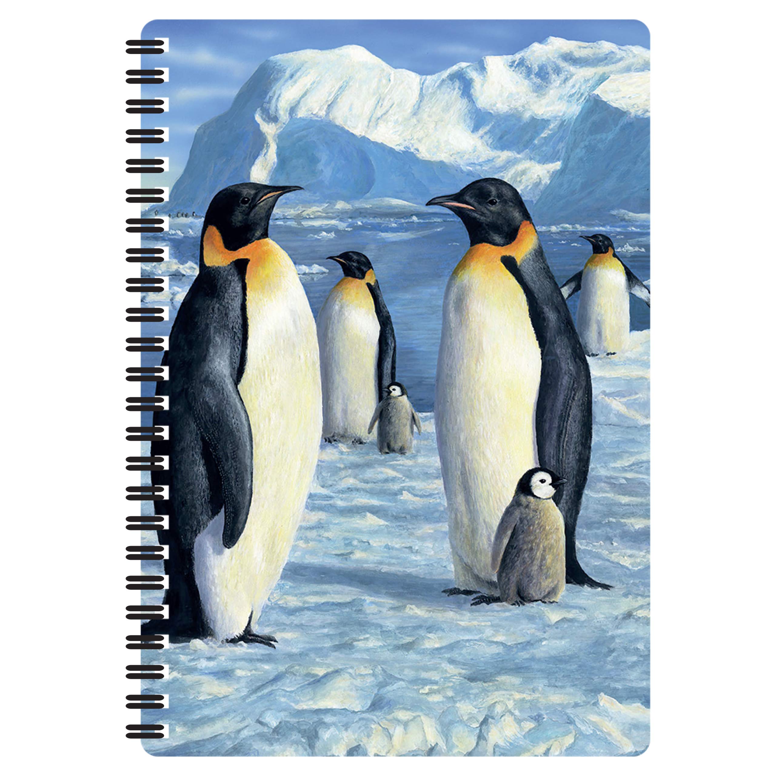 3D LiveLife A5 Notebook - Antarctic Majesty from Deluxebase. Spiral Bound Lined Notebook with 80 Recycled Pages, 3D Penguin Art Notebook for Work, Gifts and School Supplies, (21 x 14.5 cm).