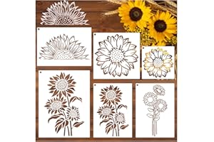 YHSLMH Large Sunflower Stencils Painting on Wood Wall 14.5 X 11 inch Paint for Kids Adult Art Crafts Projects Drawing Reusable Burning Pattern for Canvas Decorating (Sunflower)
