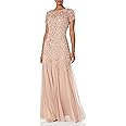 Adrianna Papell Women's Floral Beaded Godet Gown