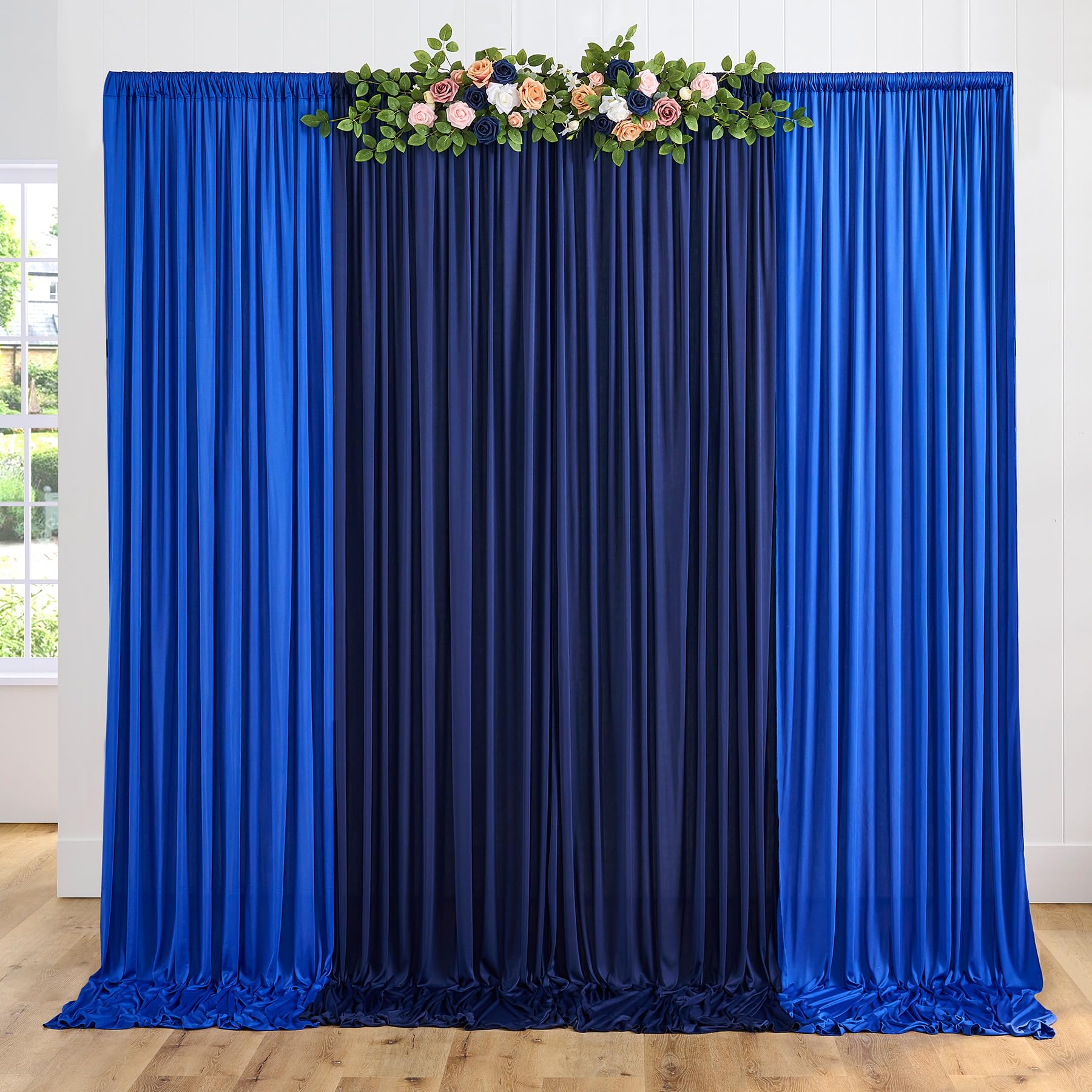 Photo 1 of 10x10ft Wrinkle Free Royal Blue Backdrop Curtains & Navy Blue Backdrop Drapes for Parties, Photo Backdrop for Birthday Wedding Party Photography Background