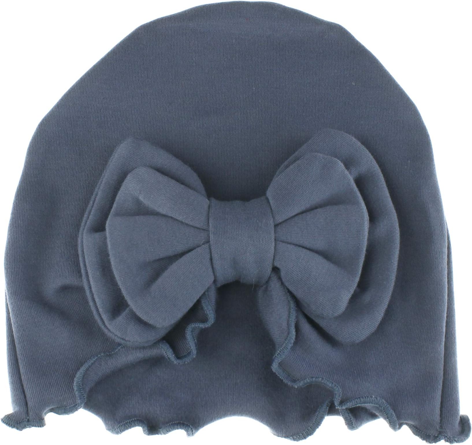 My Lello Baby Vintage Ruffle Bow Cotton Beanie Hat