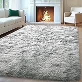 Mugorn 8x10 Area Rugs for Living Room, Large Fluffy Rugs for Bedroom, Soft Carpet Shag Kids Room Rug, Non-Slip Fuzzy Rugs Indoor (Grey Tie-Dyed, 8ft x 10ft)