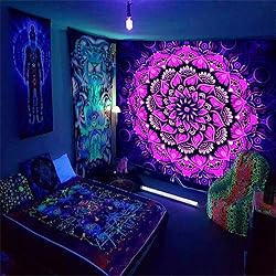 Psyhilar Blacklight Mandala Tapestry Wall
