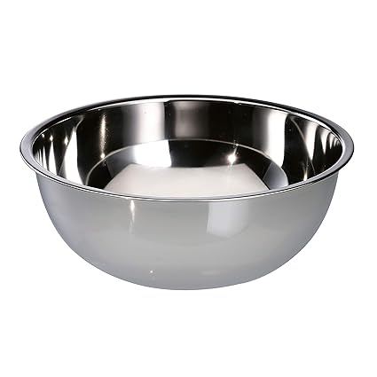 Edelstahl Schüssel mit 7 Liter Füllmenge - Jumbo-Schüssel Durchmesser ca. 34 cm - ideal als Rührschüssel, Küchenschüssel oder