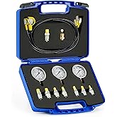 Orion Motor Tech Hydraulic Pressure Test Kit with 3 Gauges 3500 5500 9000 psi, 8 Test Couplings, Quick Connector, & 3 Test Ho