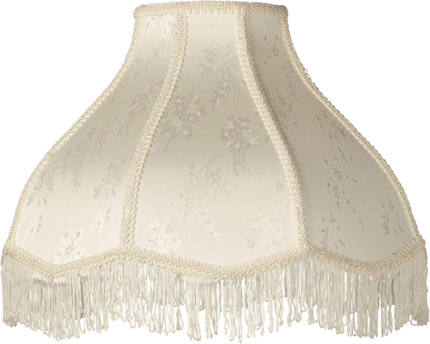 Creme Scallop Lamp Shade Fringe Harp Included 6x17x12x11 (Spider