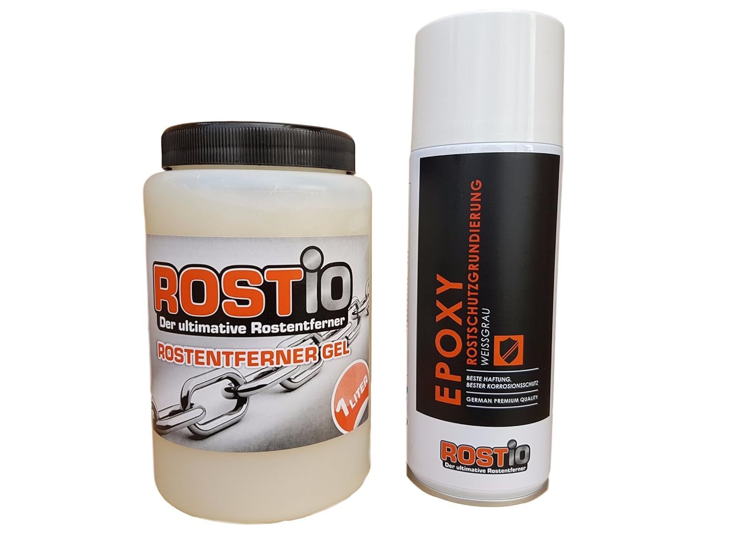 Rostio Rust Remover Gel Plus Epoxy Rust Protection Primer EP Spray Set