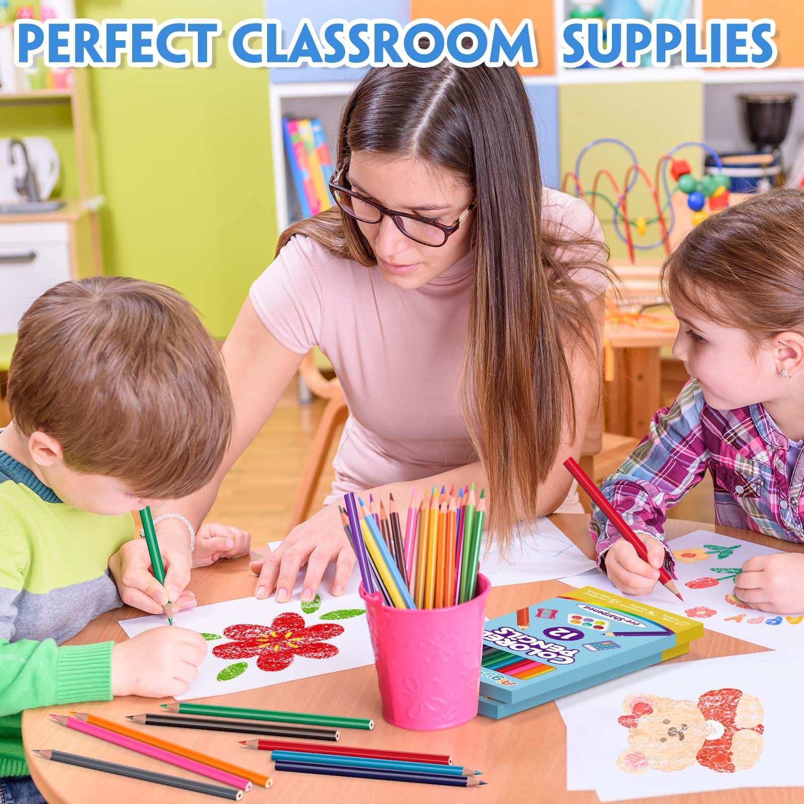 Aigybobo 360 Count Colored Pencils Bulk, 30 Pack Colored Pencils for Kids 12 Colors, Pre-sharpened Color Pencils, Bulk Coloring Pencils School Supplies for Teachers, Classroom Prizes, Art Supplies