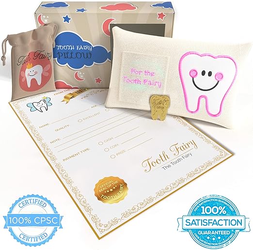 Amazon Com Tooth Fairy Pillow Kit 5 Piece Gift Set For Girl Or