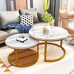 AWQM Coffee Table for Living Room, Modern Nesting