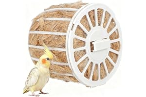 Liahelianx Natural Cotton & Jute Bird Nesting Basket,Reusable Hollow Breeding Pad & Roosting Bowl for Parrots Canaries Parake