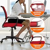Yaheetech Ergonomic Mesh Office Chair with Adjustable Height Red view 3