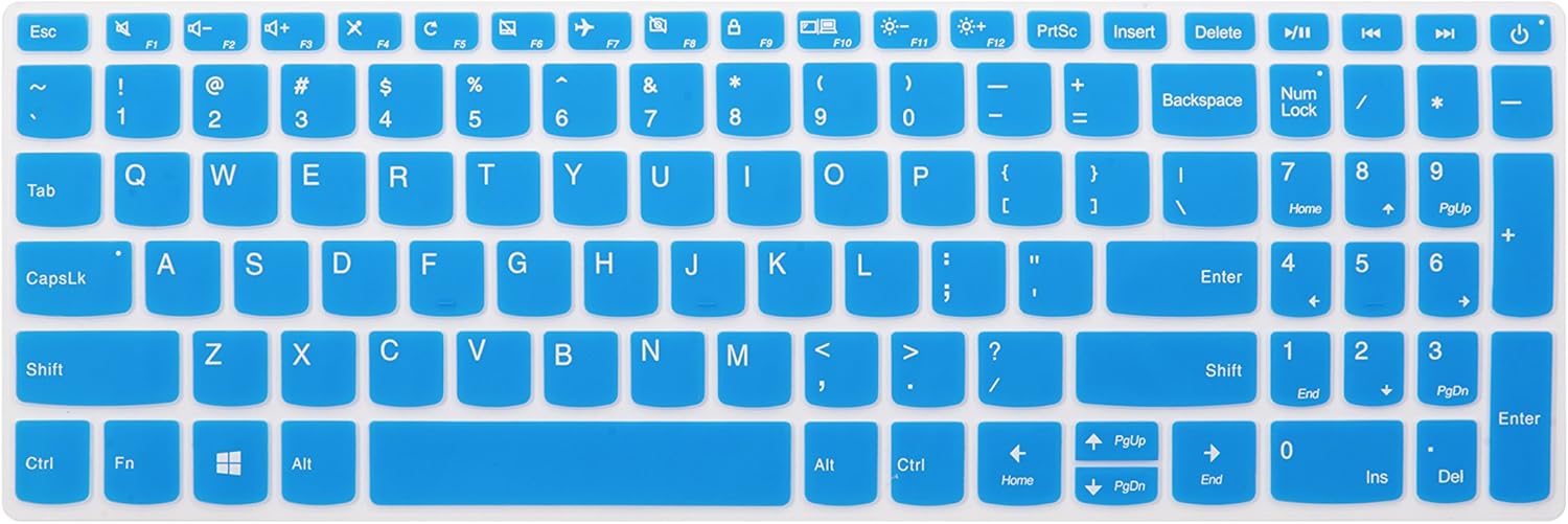 Keyboard Cover for Lenovo Yoga C940 15, ThinkBook 15, ideapad 320 330 15.6/17.3, ideapad 3 330s 15.6/17.3, ideapad 520/S145 S340 S540 S740 15.6", ideapad L340 15.6/17.3" Laptop - Blue