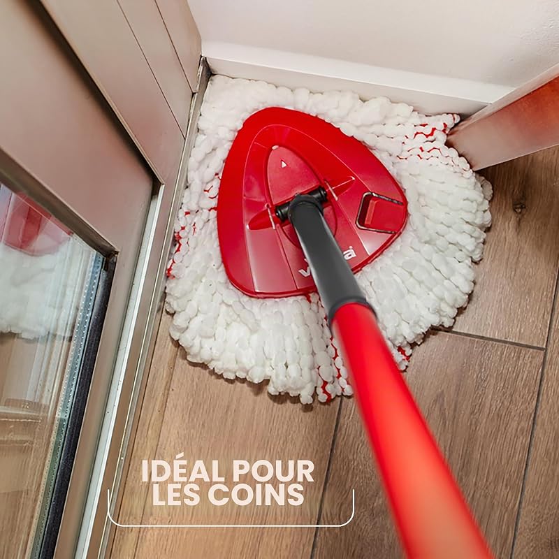 Ensemble Balai et Seau pour Les sols Turbo avec essoreur actionné par pédale | Manche télescopique 65-131 cm | Tête de Balai en Microfibre | Nettoyage en Profondeur avec Un Minimum d’Efforts