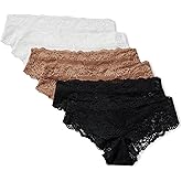 Amazon Essentials Women's Stretch Galloon Lace Hipster, Pack of 6