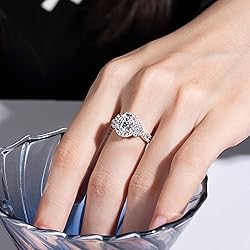 CannyCat Oval cut Moissanite Halo Engagement Ring