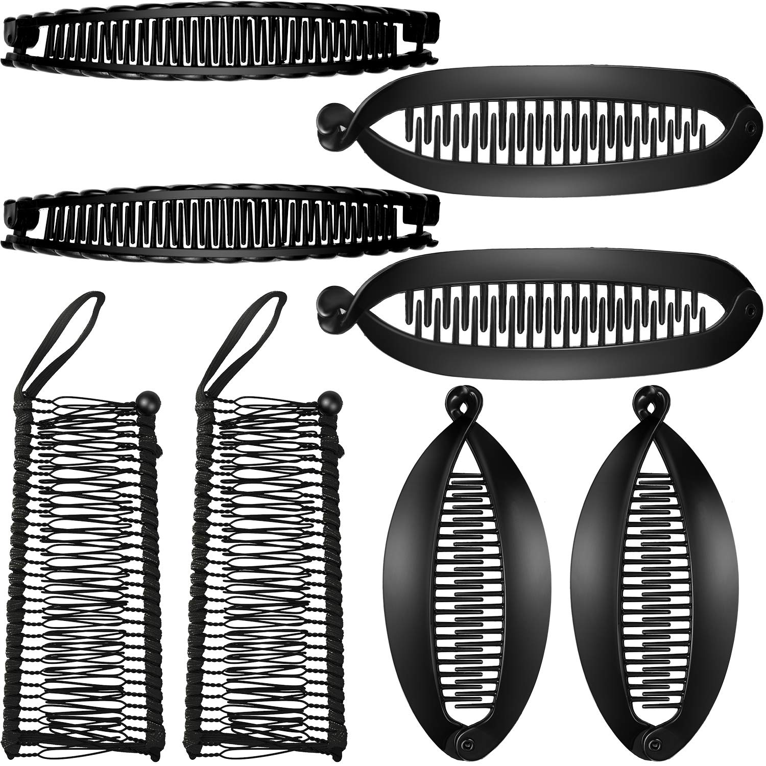 8 Pieces Banana Hair Clips Clincher Combs Large Vintage Banana Clips Comb Tool