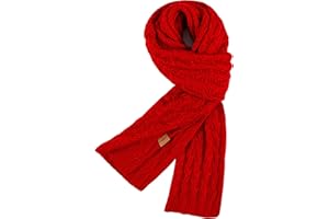 PAGE ONE Women's Ribbed Knit Scarf Winter Warm Long Big Wrap Cashmere Wool Thick Large Chunky Scarf for Women