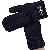 Beurlike Winter Mittens Gloves for Women Warm Fleece Lining Knit Thick Gloves for Cold Weather