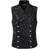 DarcChic Mens Tapestry Double-breasted Vest Waistcoat Gothic Aristocrat Steampunk Victorian