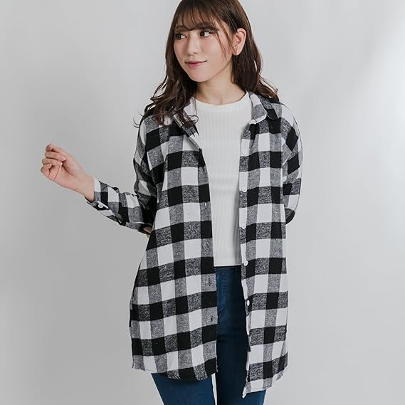 Amazon Co Jp 黒白ネルシャツ 秋 秋冬 冬 チェック シャツ トップス モノトーン モノクロ 服 ファッション小物 Amazon Co Jp 黒白ネルシャツ 秋 秋冬 冬 チェック シャツ トップス モノトーン モノクロ 服 ファッション小物