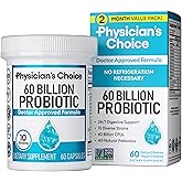 Physician's CHOICE Probiotics 60 Billion CFU - 10 Strains + Organic Prebiotics - Immune, Digestive & Gut Health - Supports Occasional Constipation, Diarrhea, Gas & Bloating - for Women & Men - 60ct