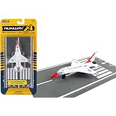 Daron Runway24 F-16 Thunderbird Die Case Plane | Includes runway section, for ages 3 plus, connectible sections, military aircraft design, build-your-own airport, collectible