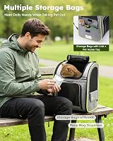 Pecute Cat Carrier Dog Backpack Expandable Front Mesh Window Pockets view 9