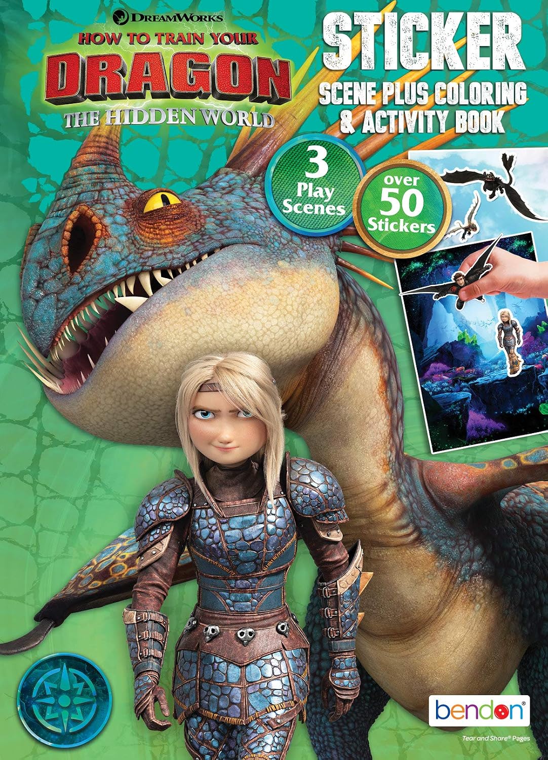 Dreamworks Dragons Bendon 13858 How To Train Your Dragon 3 Sticker Scene Plus Coloring Amp Activity Book 24 Pages Multicolor
