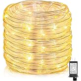 100FT 300 LED Rope Lights for Outside, Warm White Rope Lights Indoor | Waterproof 8 Modes Plug in Connectable Outdoor String Lights for Home Garden Fence Backyard Pool Tree Camping Decorations