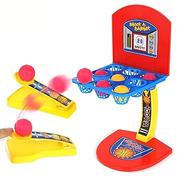 Popsugar Finger Basketball Shooting Table Game with 9 pockets for 2 players Fun Sports Toy for Kids