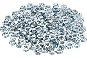 uxcell 200Pcs Self-Clinching Nuts, 1/4"-20x0.22 Zinc-Plated Carbon Steel Pressure Rivet Nut Hardware Fastener for Constructio