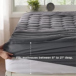 Bedsure Grey Twin XL Mattress Pad - Soft Mattress