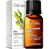Gya Labs Organic Bay Leaf Essential Oil for Diffuser - Bay Leaf Oil Organic for Hair - Bay Laurel Essential Oil Organic is Sp