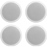 Rockville CCL6T 6" 70V Commercial Ceiling Speakers (4-Pack), White, High-Performance Audio, Easy Installation, Wide Sound Dispersion, Perfect for Restaurants and Offices