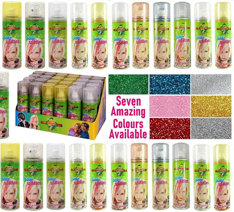 Party Success Temporary Hair Colour Spray Glitter Multi 125ml Wash Out