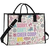 WCGXKO Cheerleading Charm Canvas Shopping Bag Cheerleader Gift Sorry. Can’t. Cheer. Comp. Bye. Cheer Team Gift