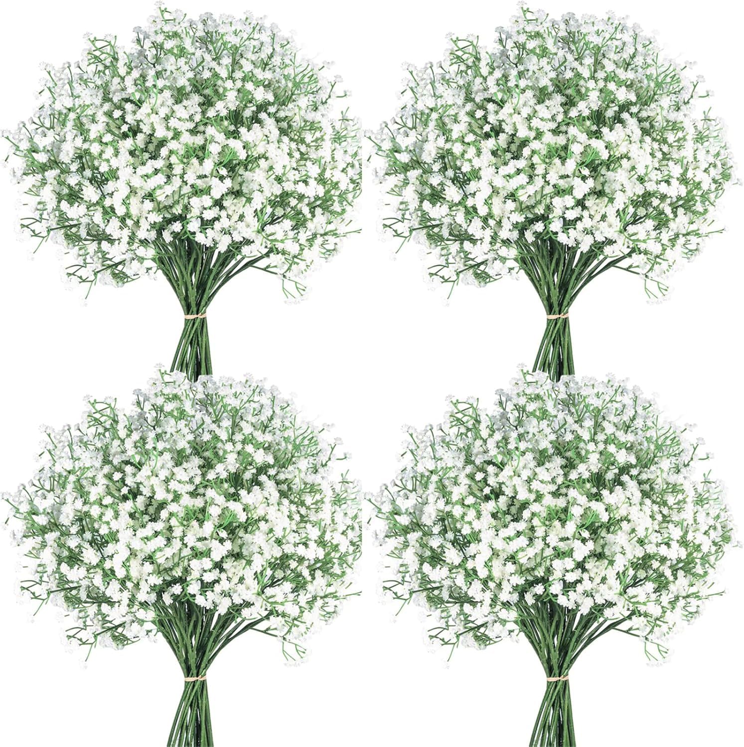 Photo 1 of Cherica 36 Pcs Babys Breath Artificial Flowers, Baby Breath Flowers Artificial Bulk Long Stem Fake Babies Breath Faux Gypsophila White Flowers Artificial for Decoration (No Eucalyptus Stems)