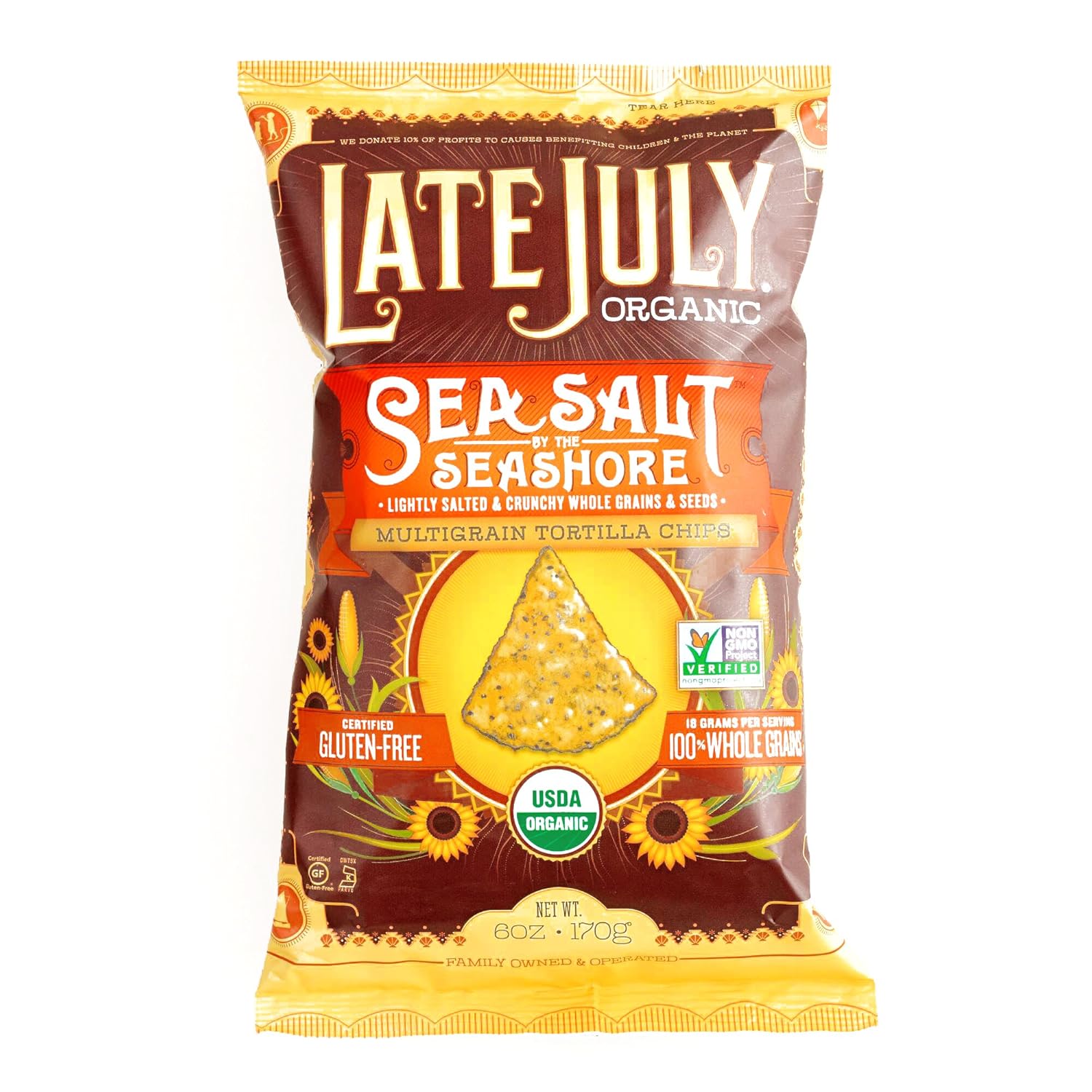 Amazon Com Late July Organic Sea Salt Multigrain Tortilla Chips 6 Oz Each 4 Items Per Order