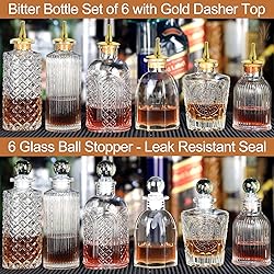 SuproBarware Bitters Bottle for Cocktail Set of 6