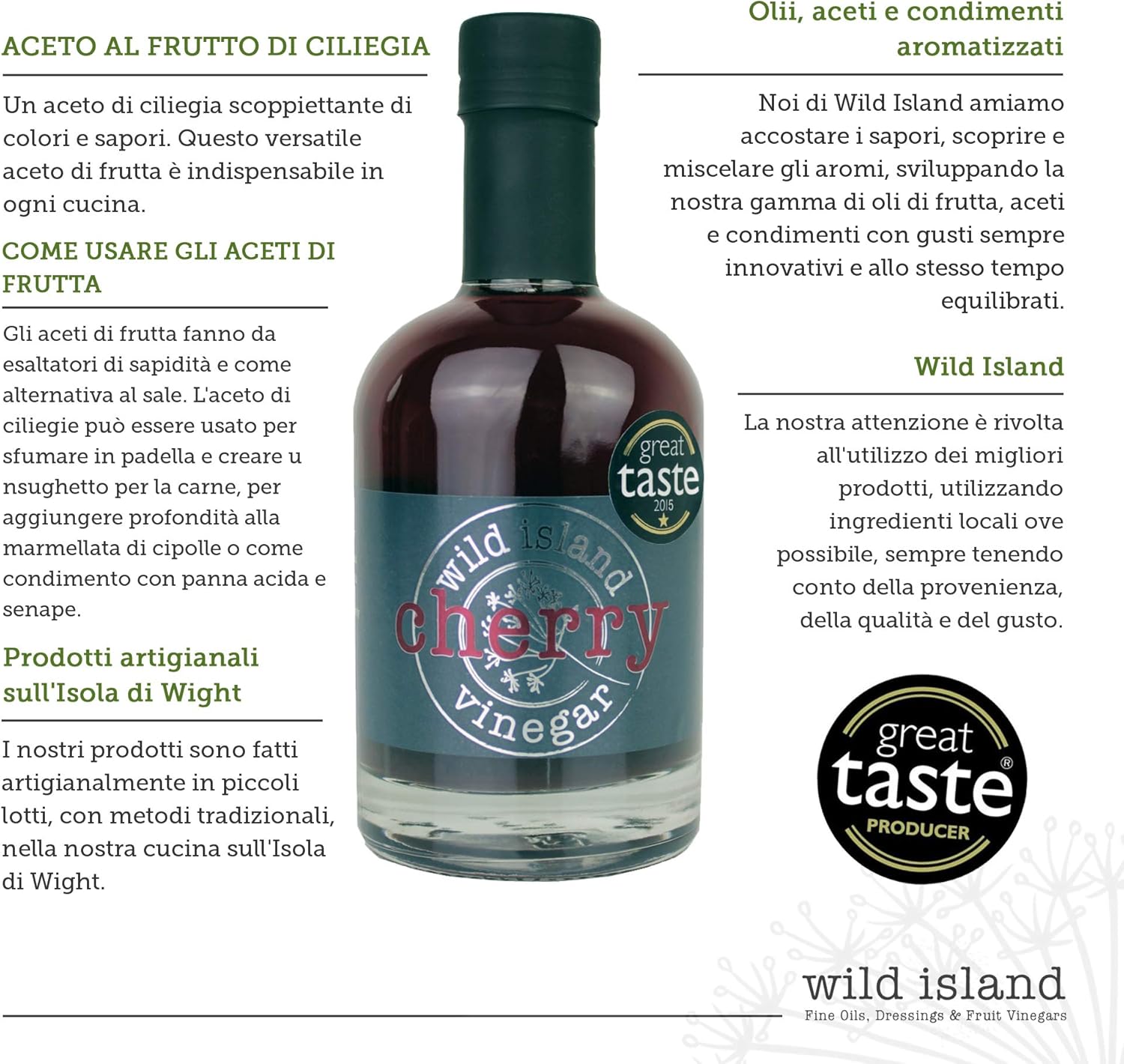 Wild Island Aceto Al Frutto Di Ciliegia 250ml Amazon It Alimentari E Cura Della Casa