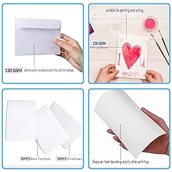 Blank Cards and Envelopes 4x6, 30 Pack White