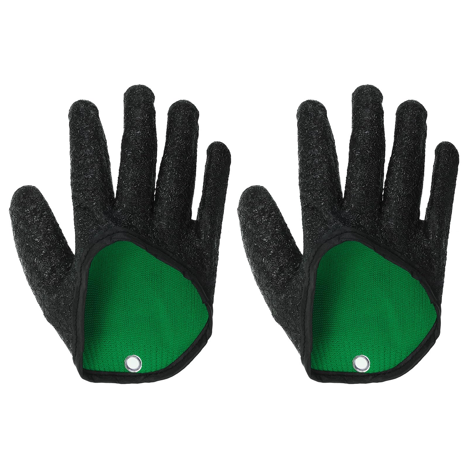 PATIKIL Fishing Gloves for Man, 2 Pack Fisherman Professional Catch Fish Gloves Non-Slip Puncture Resistant Waterproof Fillet Glove for Handling Catching Cleaning, Black(Right)
