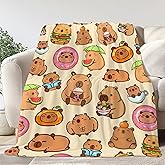 Capybara Gifts Blanket, Soft Flannel Throw for Kids Boys Girls, Cute Animal Plush Gift for Teens Birthday, Cozy Kawaii Stuff Decor for Room Couch Sofa-40x50inches